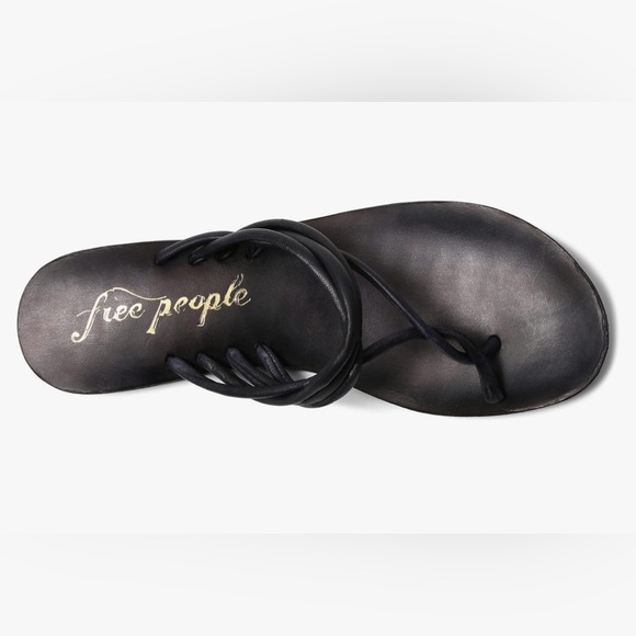 Free People Womens Kayla Black Leather Slip-On Slide Sandals Size 36 or 6US NEW - Picture 2 of 7